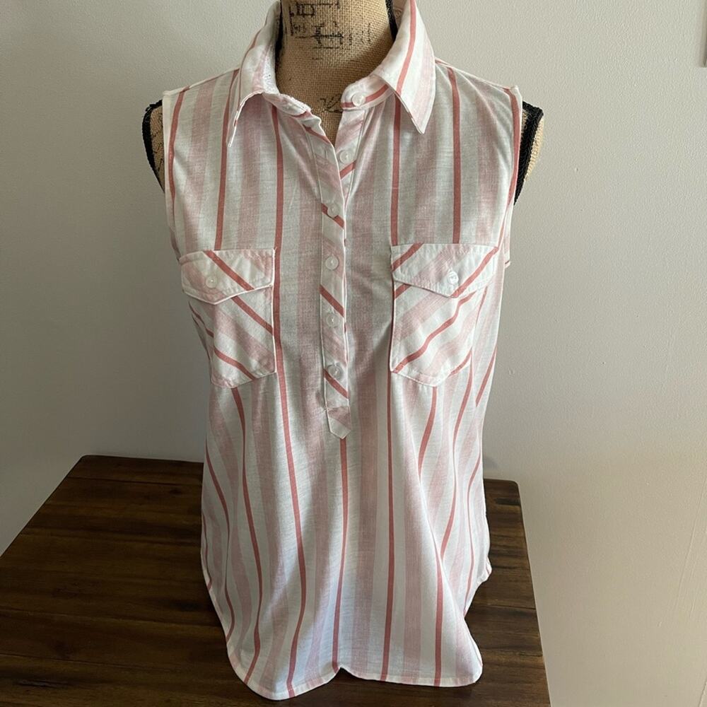 Eden and Olivia Pink & White Tank Top Size Small